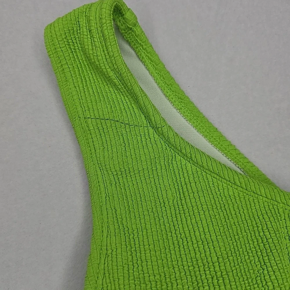 Michael Kors Size 12 One-Shoulder‎ Side-Cutout Swimsuit Green One Piece New